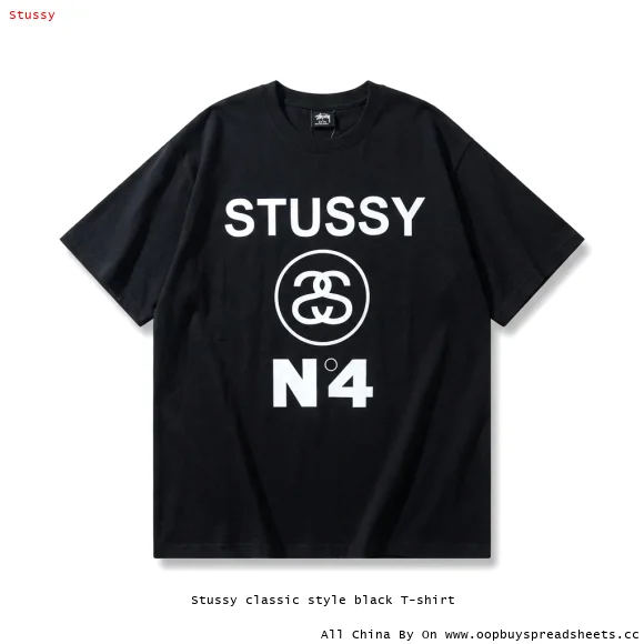 Stussy classic style black T-shirt