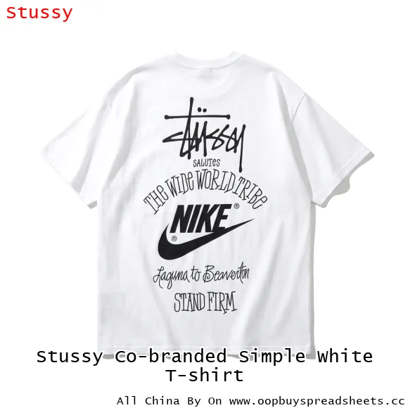 Stussy Co-branded Simple White T-shirt