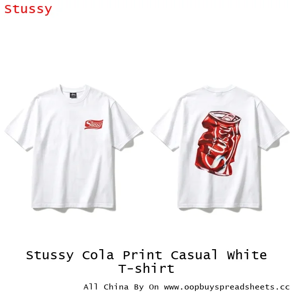 Stussy Cola Print Casual White T-shirt