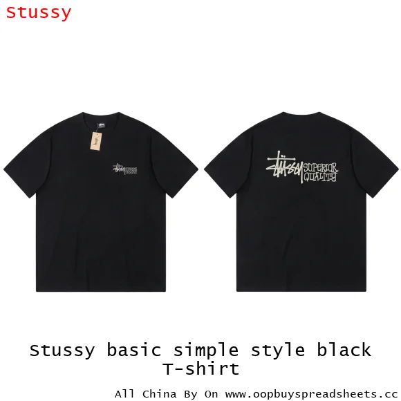 Stussy basic simple style black T-shirt