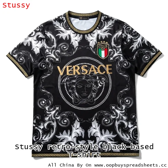 Stussy retro-style black-based T-shirt
