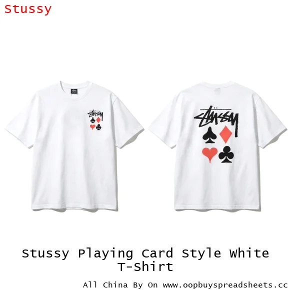Stussy Playing Card Style White T-Shirt