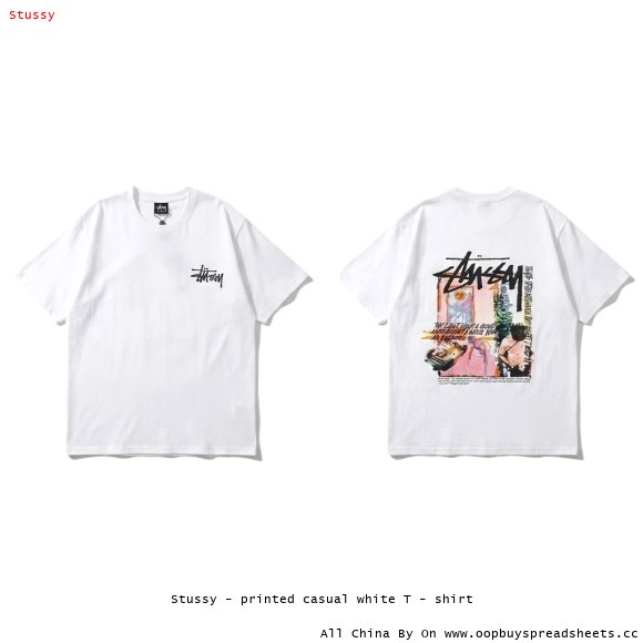 Stussy - printed casual white T - shirt
