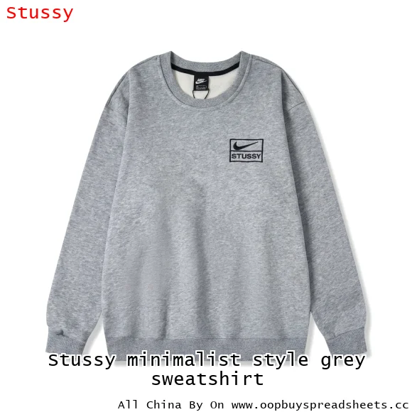 Stussy minimalist style grey sweatshirt