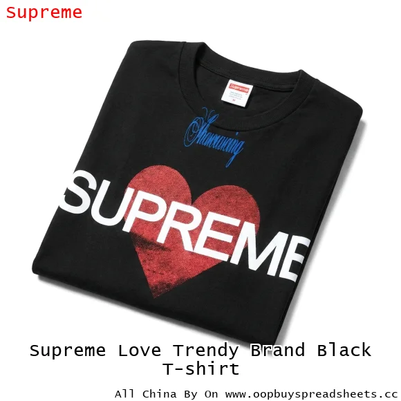 Supreme Love Trendy Brand Black T-shirt