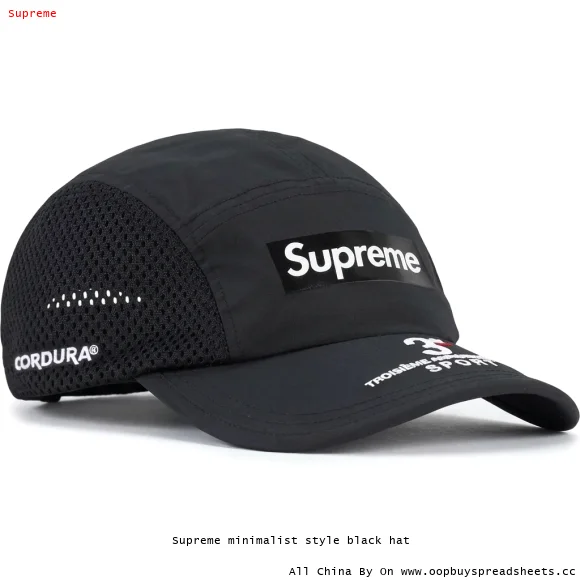 Supreme minimalist style black hat
