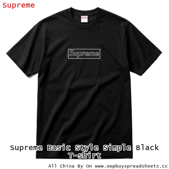 Supreme Basic Style Simple Black T-shirt