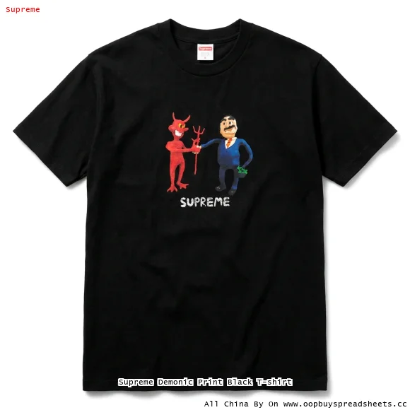 Supreme Demonic Print Black T-shirt