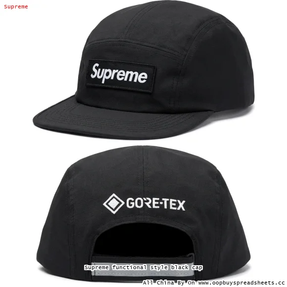 Supreme functional style black cap