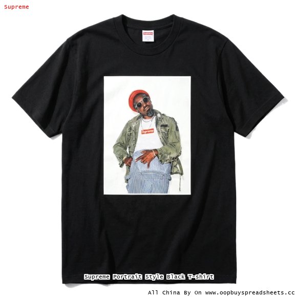 Supreme Portrait Style Black T-shirt