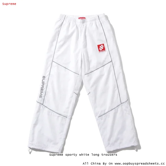 Supreme sporty white long trousers