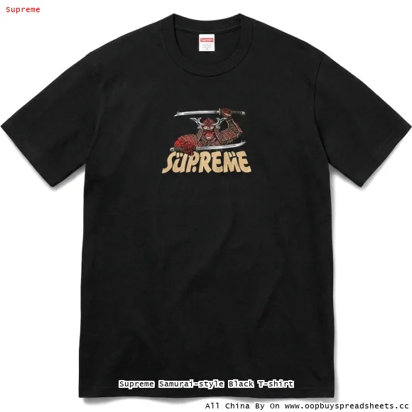 Supreme Samurai-style Black T-shirt