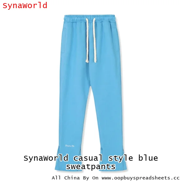 SynaWorld casual style blue sweatpants