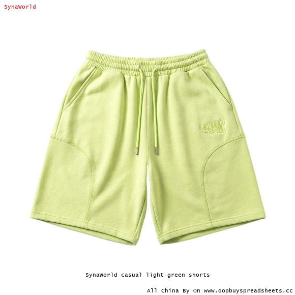 SynaWorld casual light green shorts
