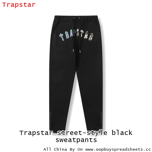 Trapstar street-style black sweatpants