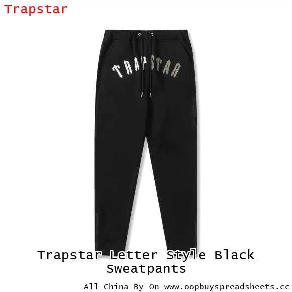 Trapstar Letter Style Black Sweatpants