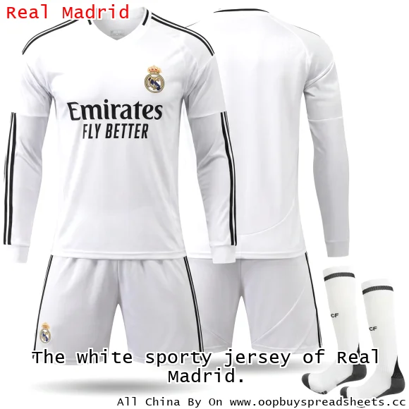 The white sporty jersey of Real Madrid.
