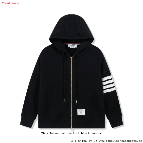 Thom Browne minimalist black hoodie