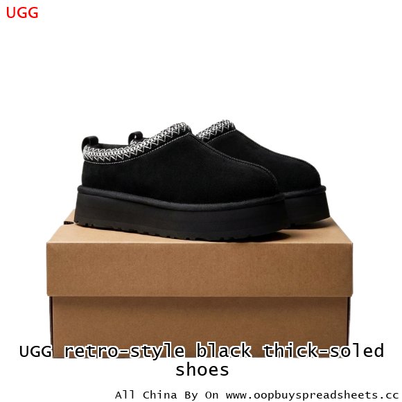 UGG retro-style black thick-soled shoes