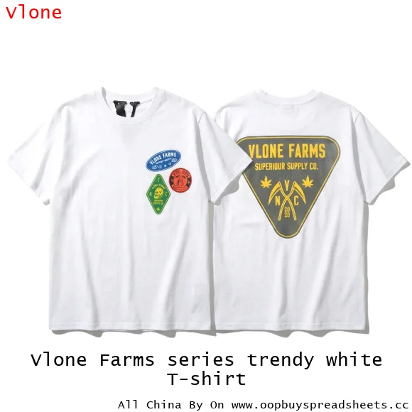 Vlone Farms series trendy white T-shirt