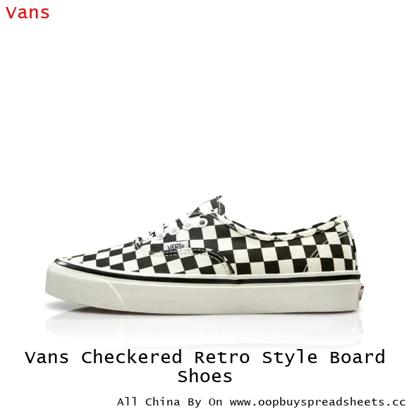 Vans Checkered Retro Style Board Shoes