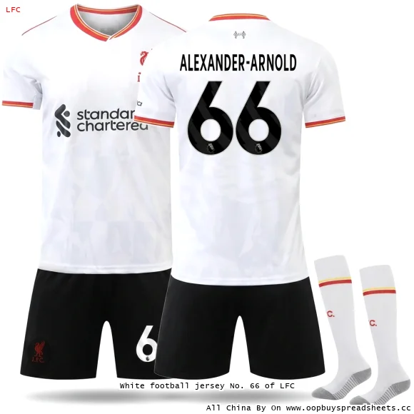 White football jersey No. 66 of LFC