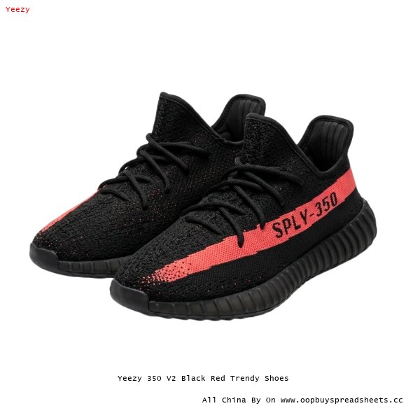 Yeezy 350 V2 Black Red Trendy Shoes