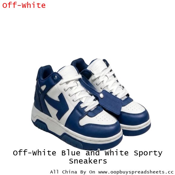 Off-White Blue and White Sporty Sneakers
