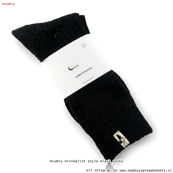 MiuMiu minimalist style black socks