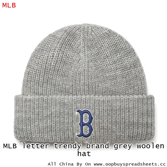 MLB letter trendy brand grey woolen hat