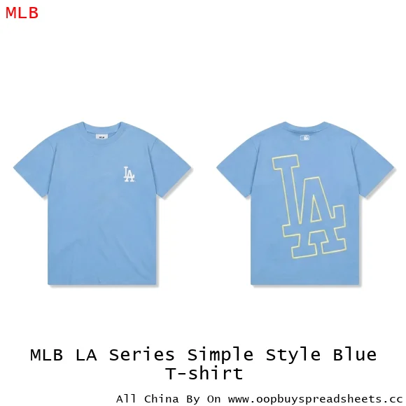 MLB LA Series Simple Style Blue T-shirt