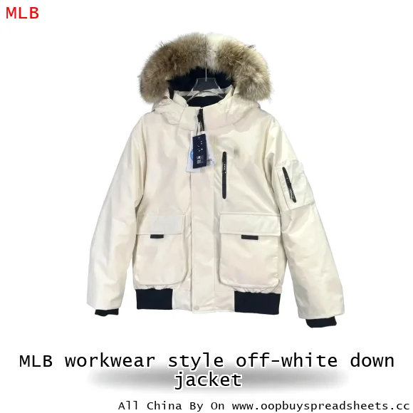 MLB workwear style off-white down jacket