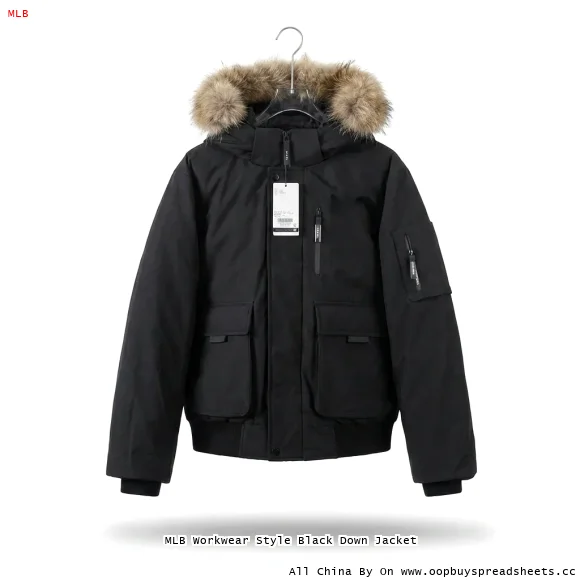 MLB Workwear Style Black Down Jacket