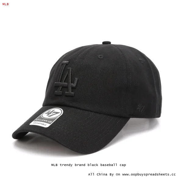 MLB trendy brand black baseball cap