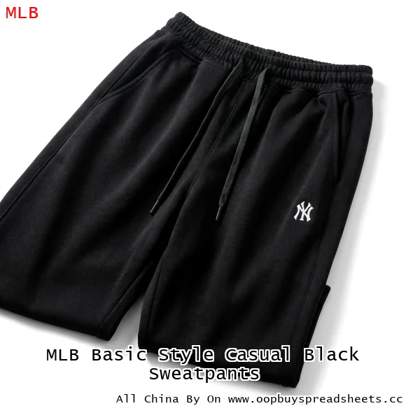 MLB Basic Style Casual Black Sweatpants
