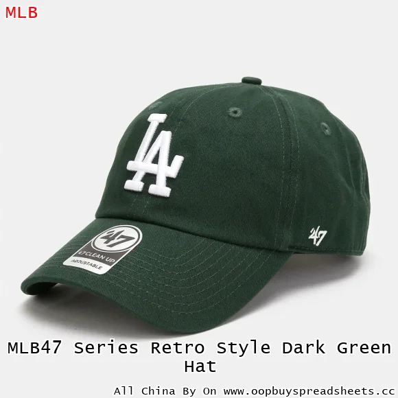 MLB47 Series Retro Style Dark Green Hat