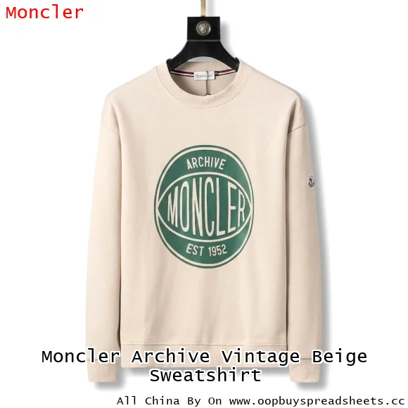 Moncler Archive Vintage Beige Sweatshirt