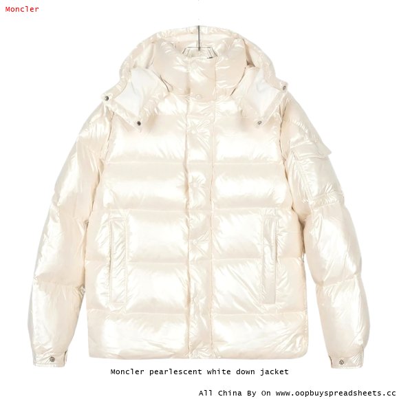 Moncler pearlescent white down jacket