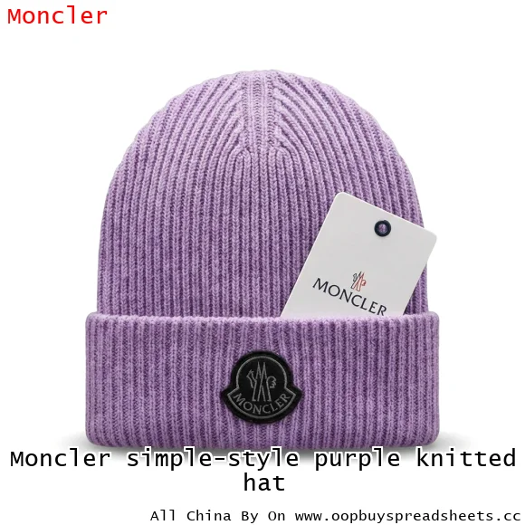 Moncler simple-style purple knitted hat
