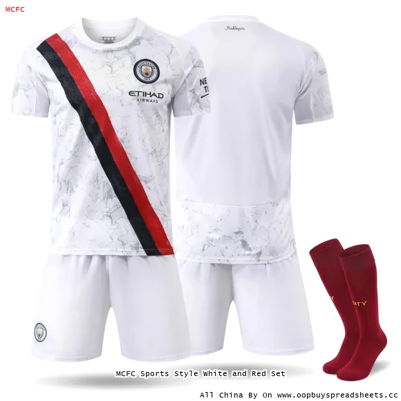 MCFC Sports Style White and Red Set