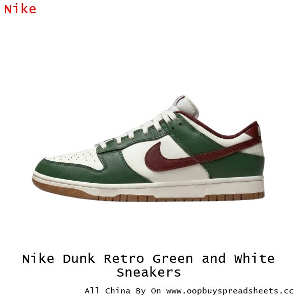 Nike Dunk Retro Green and White Sneakers