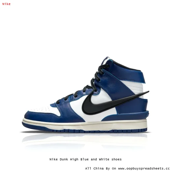 Nike Dunk High Blue and White shoes