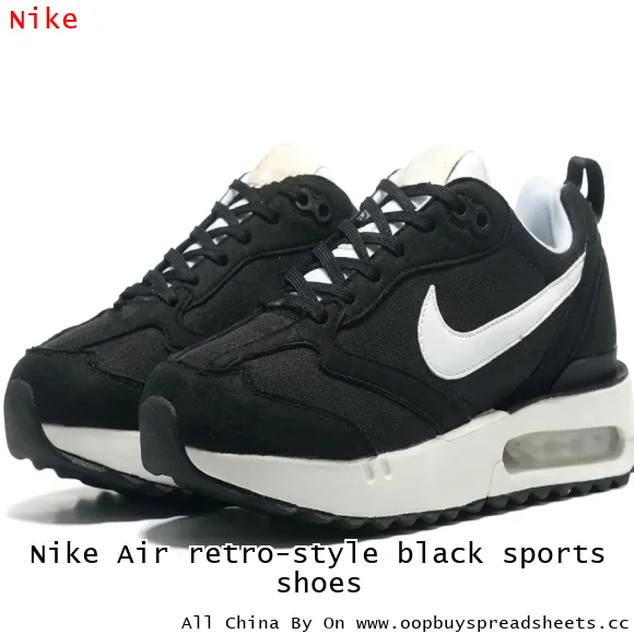 Nike Air retro-style black sports shoes