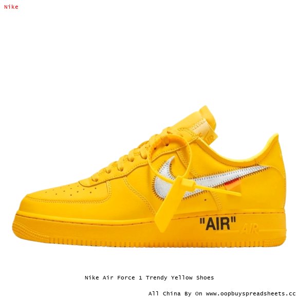 Nike Air Force 1 Trendy Yellow Shoes