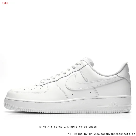 Nike Air Force 1 Simple White Shoes