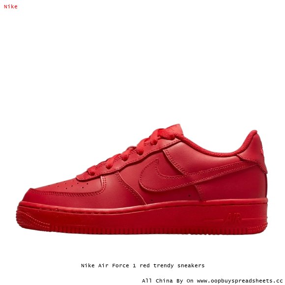 Nike Air Force 1 red trendy sneakers