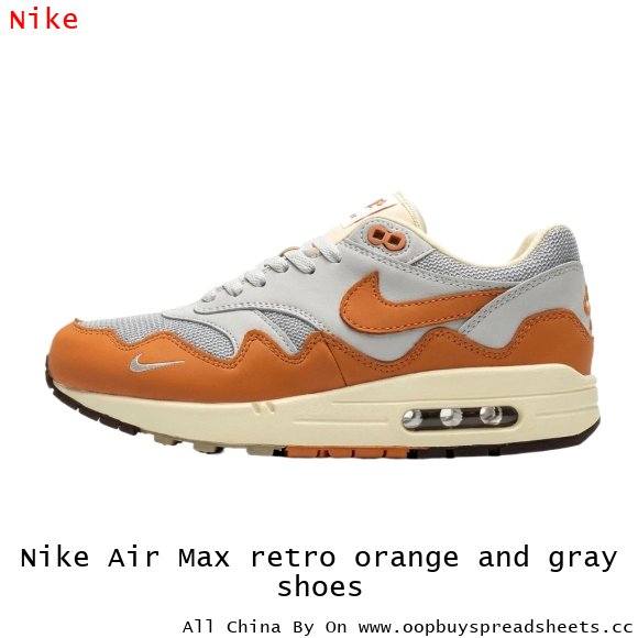 Nike Air Max retro orange and gray shoes