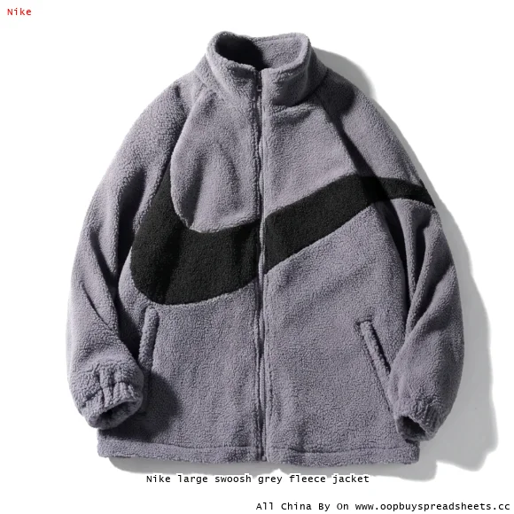 Nike large swoosh grey fleece jacket