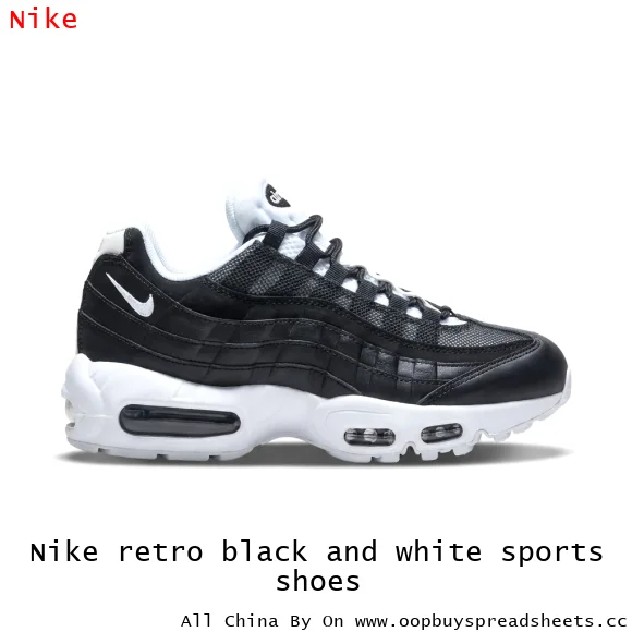 Nike retro black and white sports shoes