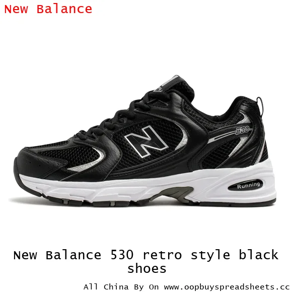 New Balance 530 retro style black shoes